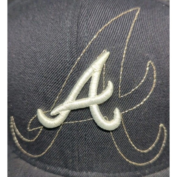 New Era MLB Baseball Cap Atlanta Braves 59FIFTY Fitted 7 3/8 Rare Shadow Stitch - Picture 2 of 6